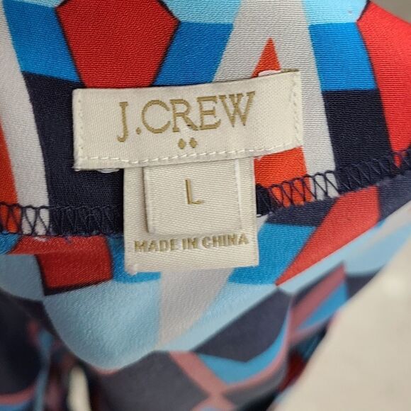 J. CREW Geometric Print Top sz Large - Picture 5 of 5